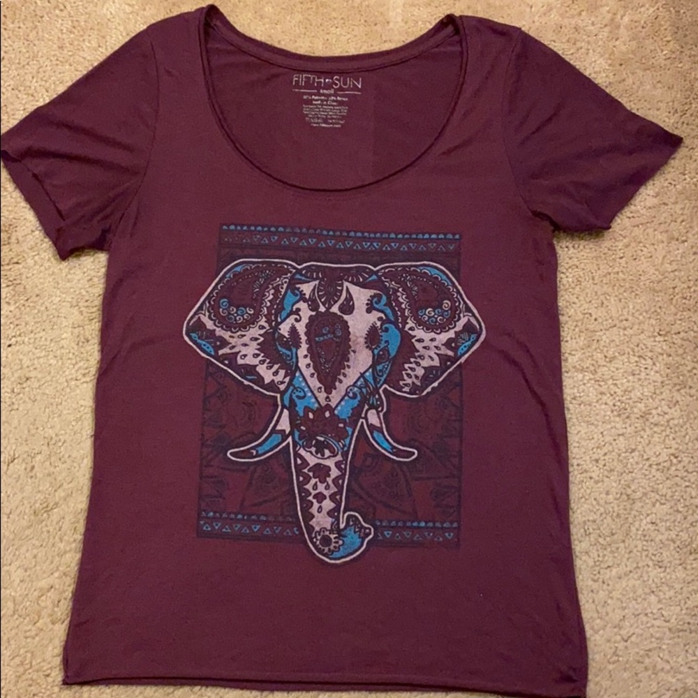 Deep purple elephant shirt